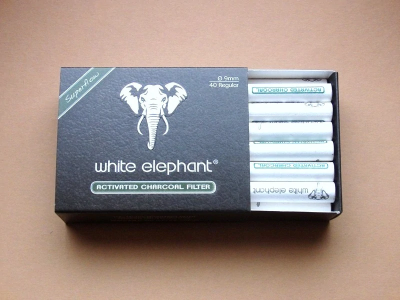 filtry dýmkové White Elephant uhlíkové 9 mm 40ks