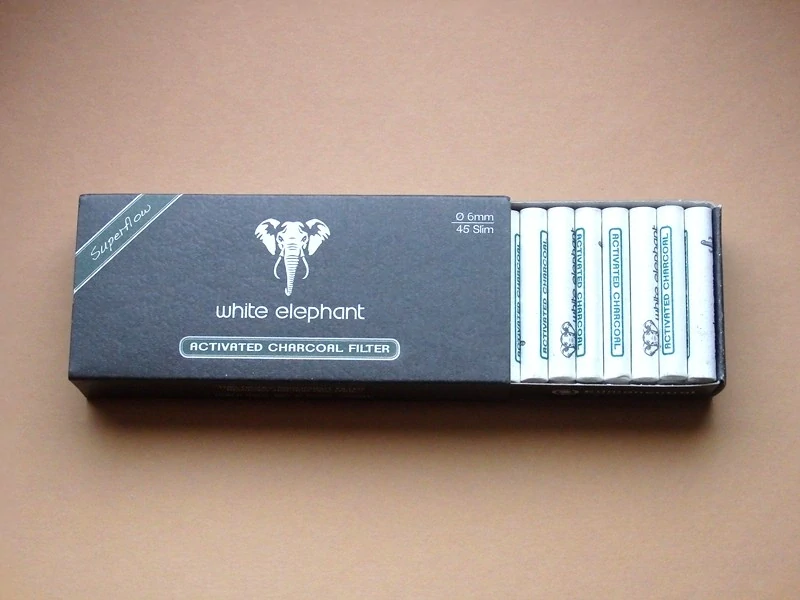 filtry dýmkové White Elephant uhlíkové 6 mm 45ks 