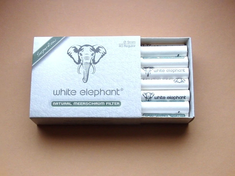 filtry dýmkové White Elephant Meerschaum 9 mm 40ks