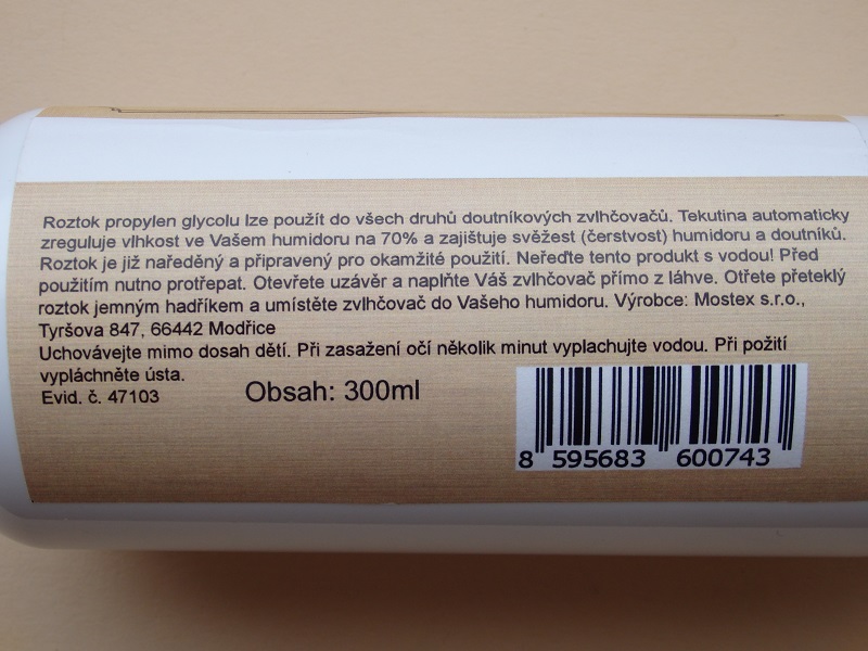 antibakteriální tekutina do humidoru Mostex 300 ml
