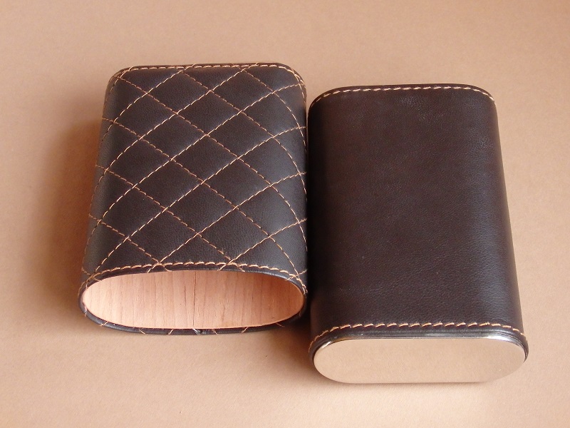 pouzdro na 3 doutníky Robusto kožené