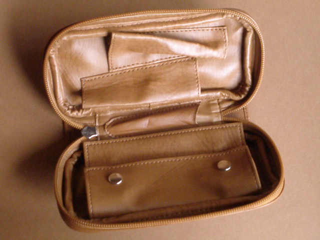 pouzdro na 2 dýmky kožené hnědé