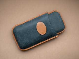 pouzdro na 2 doutníky Robusto kožené